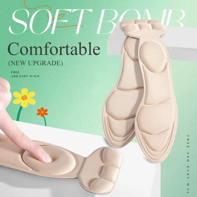 Semelles intérieures en mousse à mémoire de forme pour femmes : antidérapantes, découpables et avec protection du talon pour chaussures à talons hauts 4