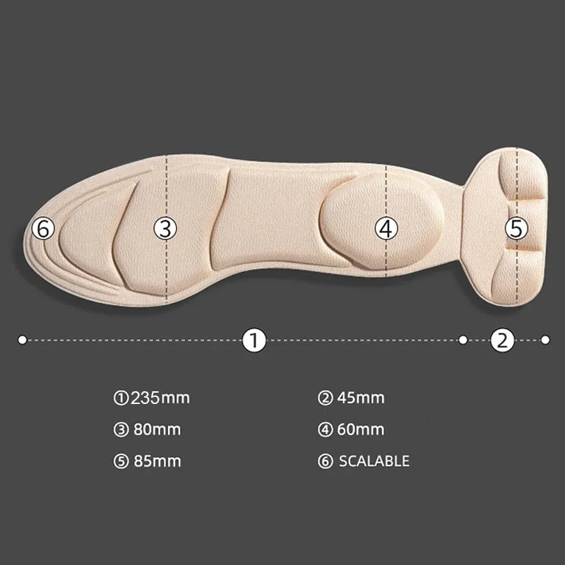 Semelles intérieures en mousse à mémoire de forme pour femmes : antidérapantes, découpables et avec protection du talon pour chaussures à talons hauts 6