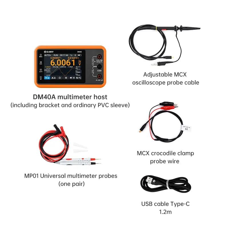 ALIENTEK DM40 Multimètre numérique 3 en 1 avec oscilloscope et générateur de signal, fréquence d'échantillonnage de 50 MSa/s, testeur de diode, portable 13