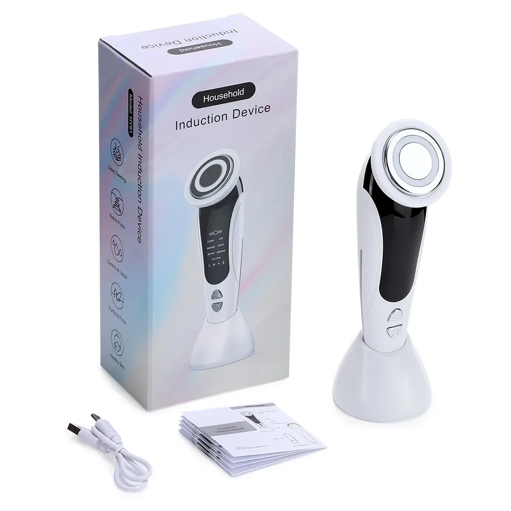 Appareil de lifting facial 7 en 1 à EMS et microcourant avec LED 10