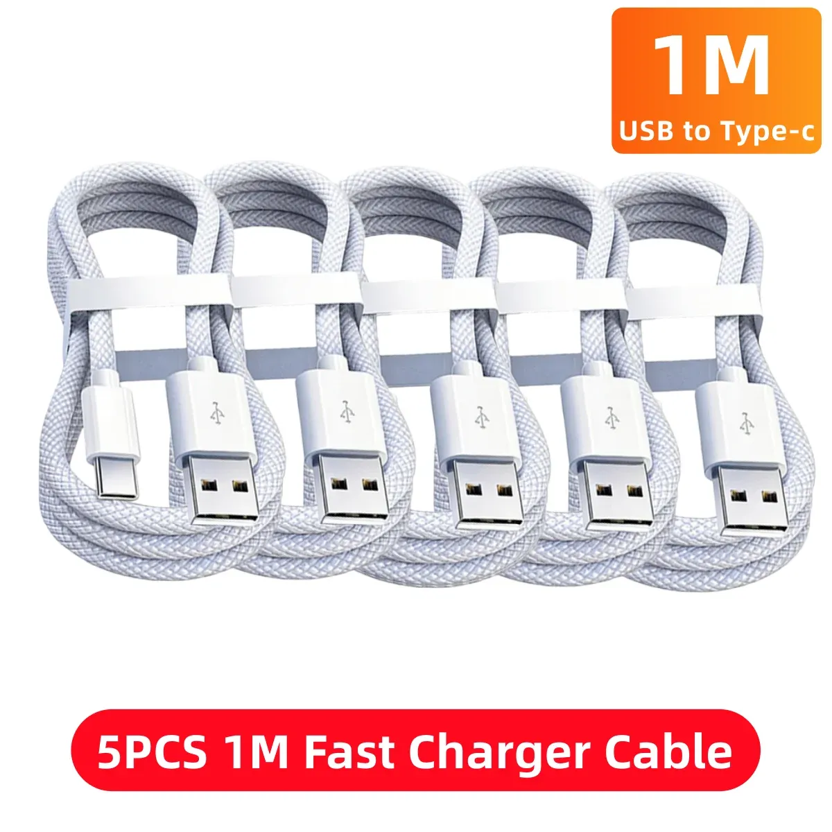 Lot de 5 câbles USB-C vers USB-C 100 W à charge rapide, compatibles iPhone 15, 16 et 17, Samsung, Xiaomi et Huawei 12