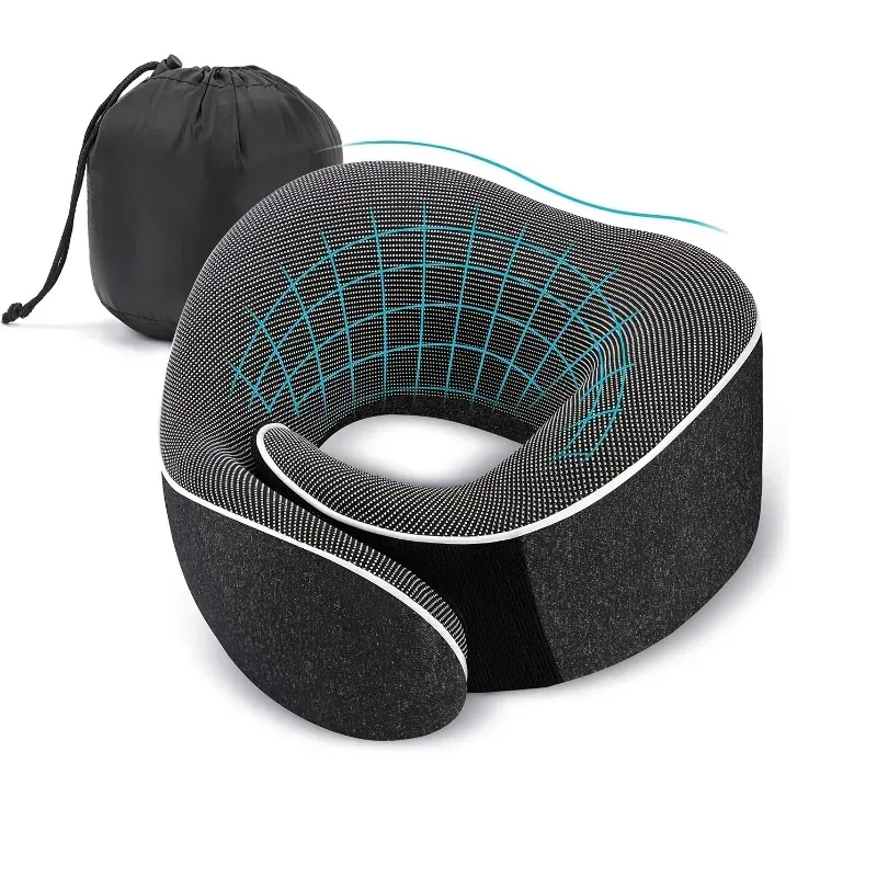 Oreiller de voyage ergonomique et portable, soutien cervical pour avion, voiture et bureau, appui-tête confortable pour les longs trajets 1