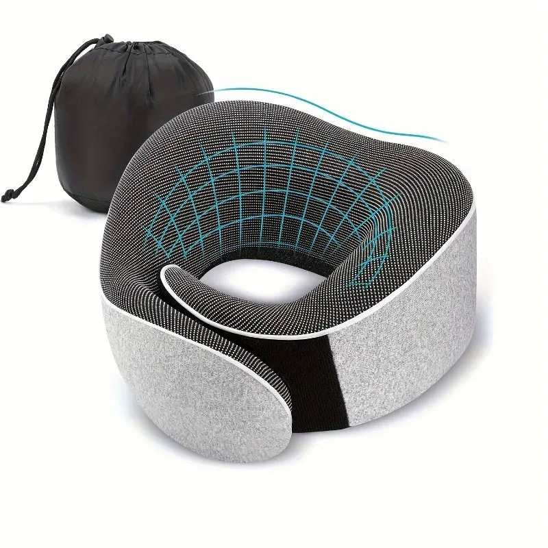 Oreiller de voyage ergonomique et portable, soutien cervical pour avion, voiture et bureau, appui-tête confortable pour les longs trajets 8