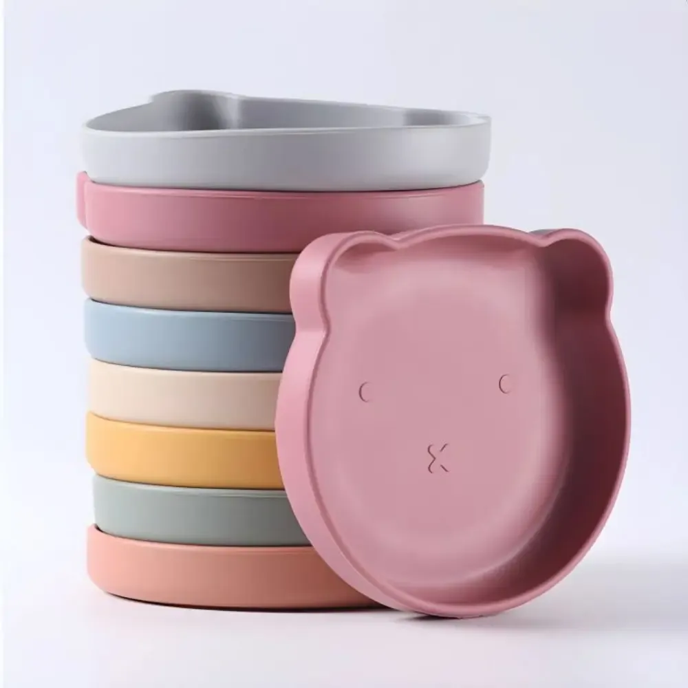 Ensemble de vaisselle en silicone pour enfants : assiette, bol, gobelet, fourchette et cuillère pour bébé 4