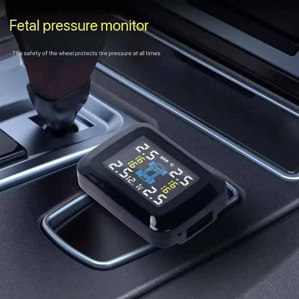 Système de surveillance de la pression des pneus TPMS pour voiture avec 4 capteurs, alarme et affichage de la température 4