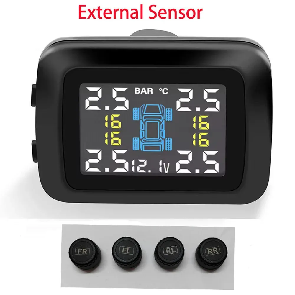 Système de surveillance de la pression des pneus TPMS pour voiture avec 4 capteurs, alarme et affichage de la température 7