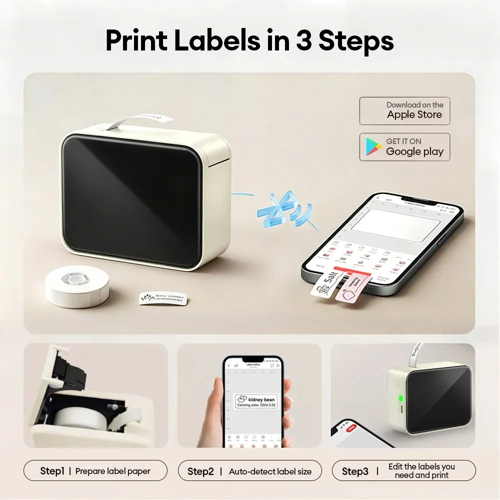 Marklife P15 – Imprimante d'étiquettes thermique portable Bluetooth, sans encre, pour étiquettes de prix 2