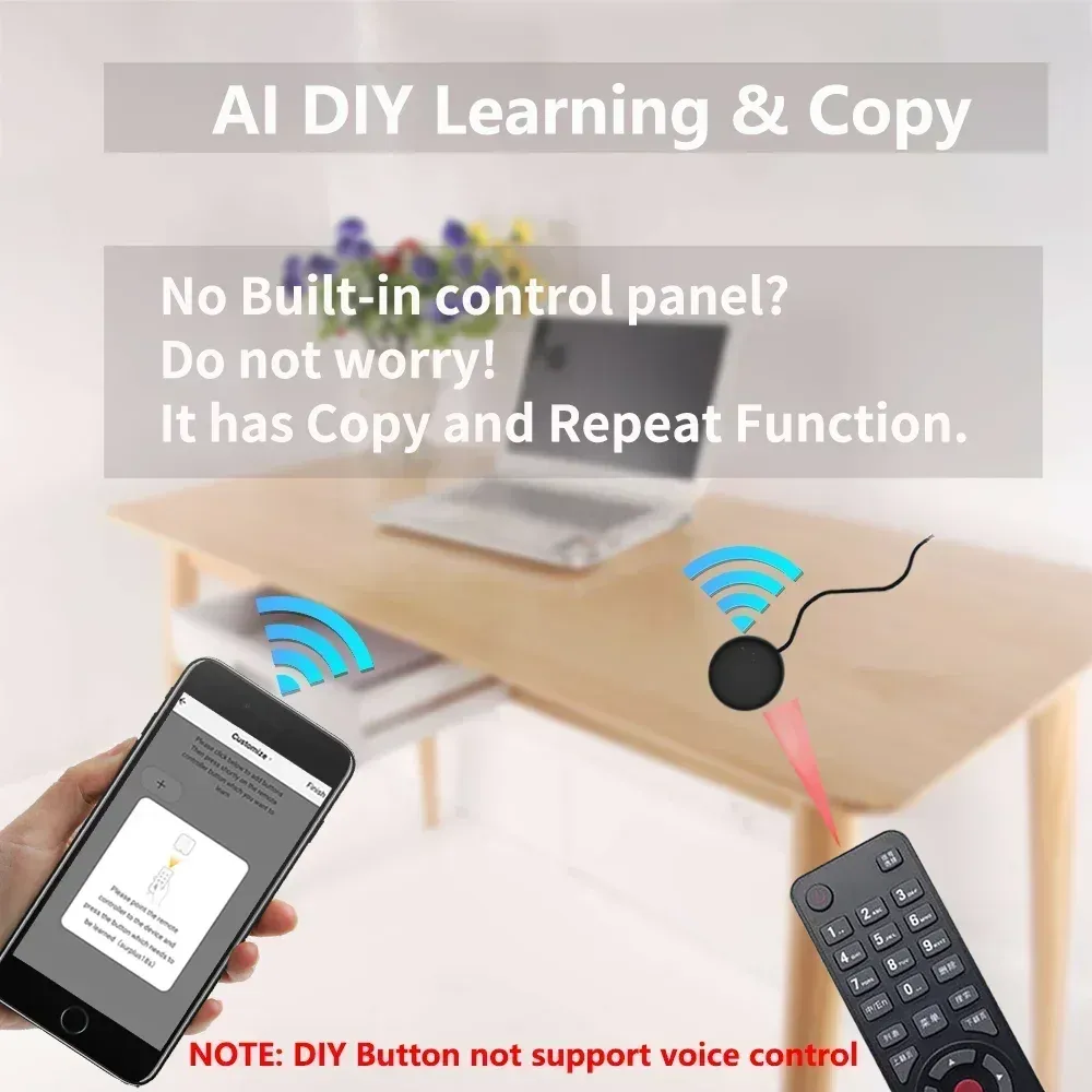 Télécommande intelligente Tuya WiFi IR, compatible Smart Life, Alexa et Google Home, pour téléviseur, lecteur DVD, audio et climatiseur 6