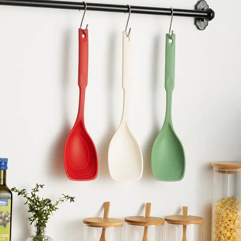 Spatule et cuillère en silicone 2 en 1, résistantes aux hautes températures et antiadhésives, idéales pour la friture 1