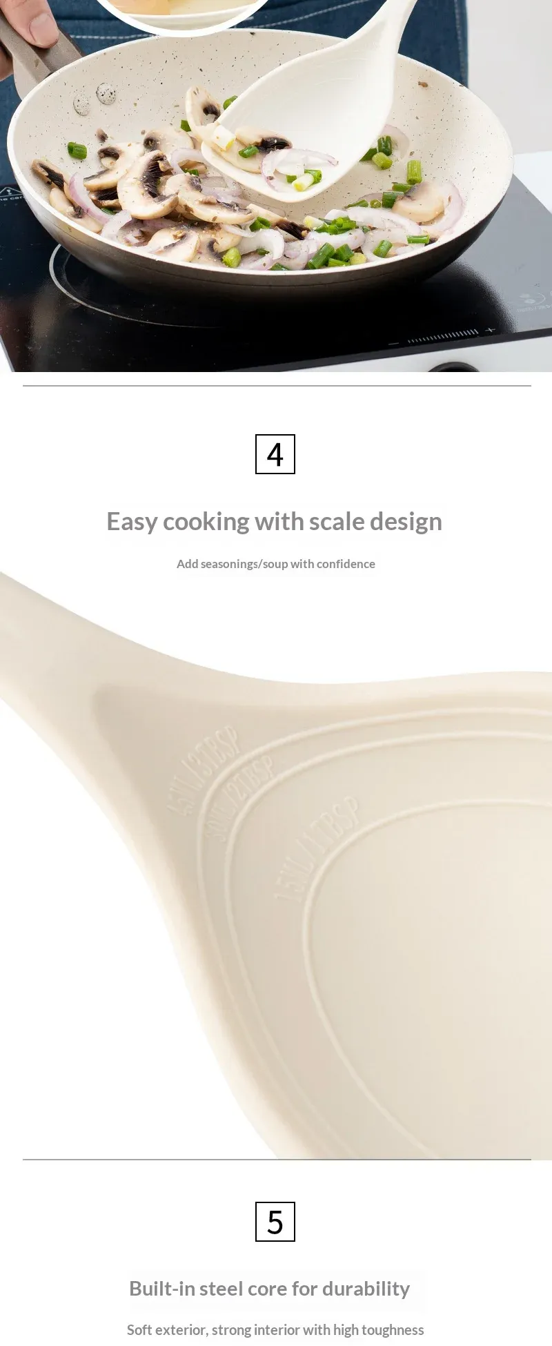 Détail de la spatule en silicone antiadhésive