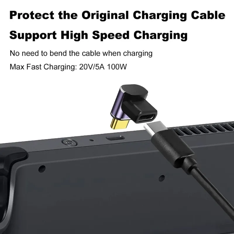 Adaptateur USB-C coudé pour Steam Deck, contenu de la livraison