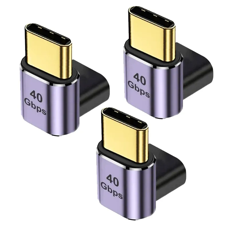 Adaptateur USB-C 40 Gbit/s, rallonge USB-C mâle vers femelle coudée à 90 degrés, charge rapide 100 W pour Nintendo Switch, Steam Deck et ordinateur portable, lot de 1 à 3 pièces 9