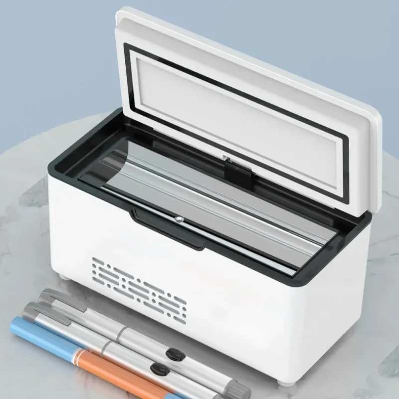 Réfrigérateur portable pour insuline, mini réfrigérateur rechargeable pour médicaments, réfrigérateur de voyage pour voiture et domicile, boîte de stockage médical réfrigérée 2