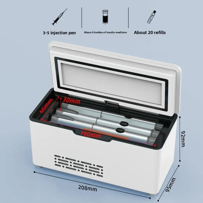 Réfrigérateur portable pour insuline, mini réfrigérateur rechargeable pour médicaments, réfrigérateur de voyage pour voiture et domicile, boîte de stockage médical réfrigérée 5