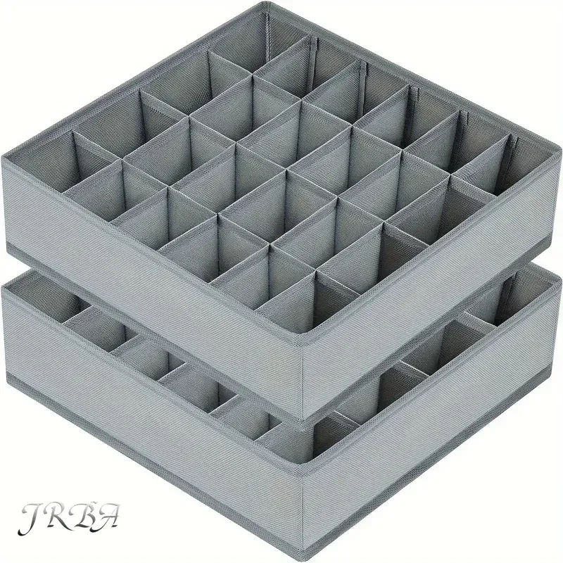 Organisateur pliable en tissu avec 24 compartiments, idéal pour chaussettes, cravates et sous-vêtements - Range-tiroir empilable et gain de place