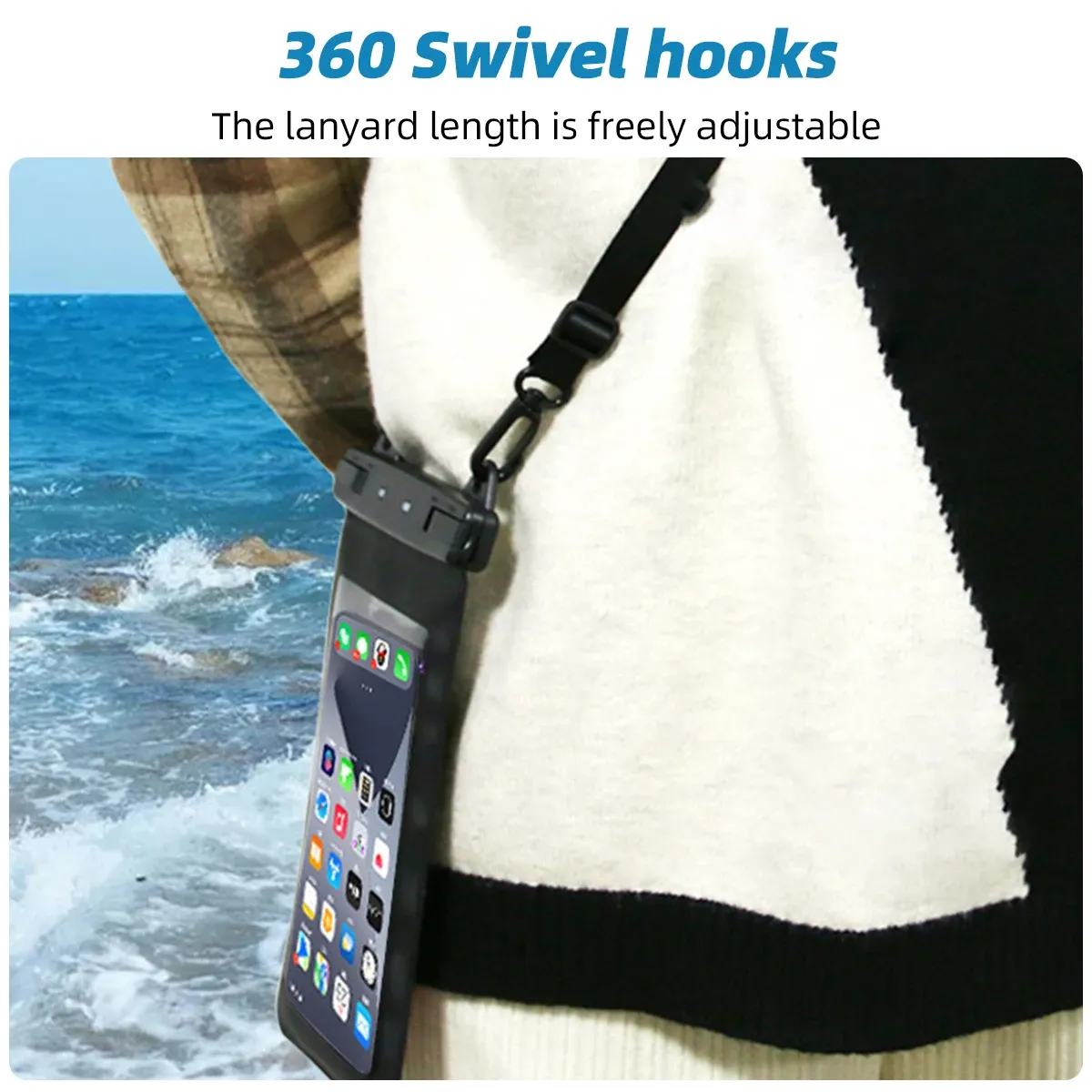 Pochette étanche pour smartphone, housse de natation en PVC pour iPhone 12 Pro, XS Max, XR, X, 8, 7 et Galaxy S10 2