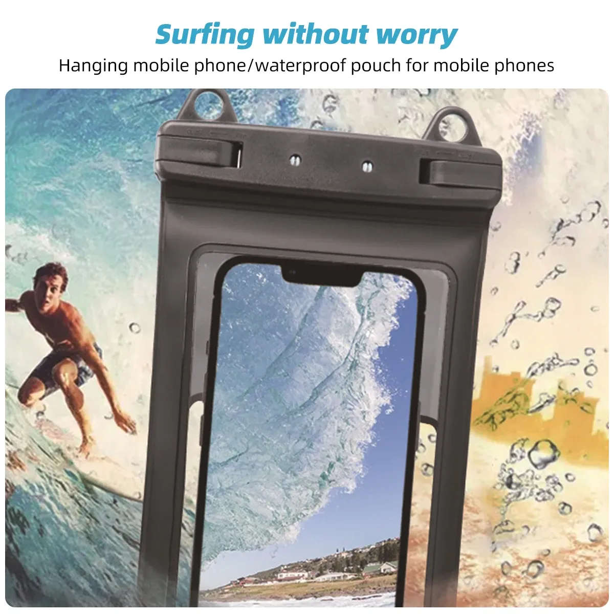 Pochette étanche pour smartphone, housse de natation en PVC pour iPhone 12 Pro, XS Max, XR, X, 8, 7 et Galaxy S10 5
