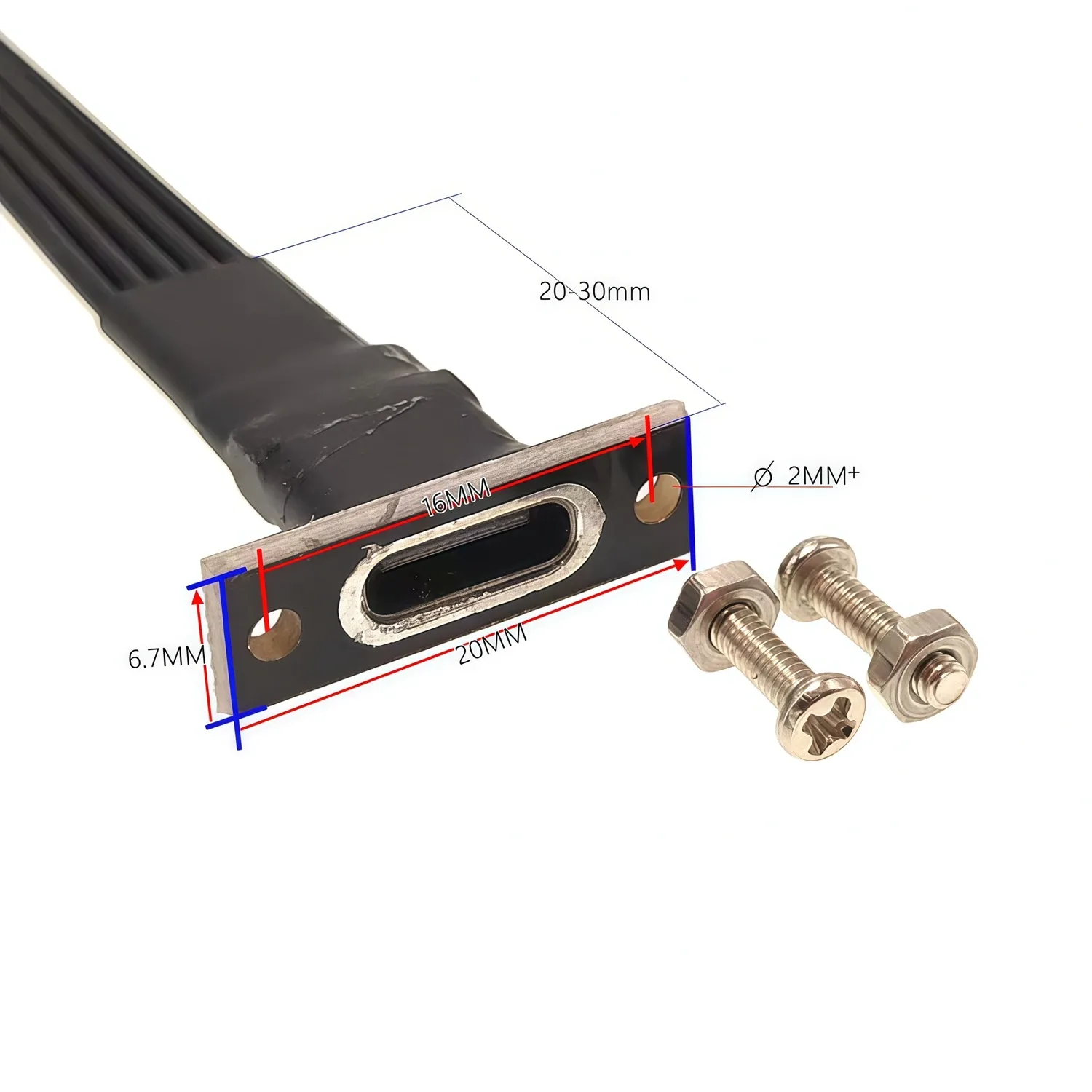 Détail du câble plat USB-C
