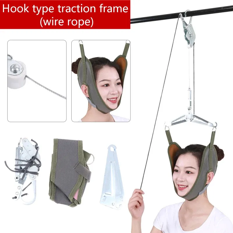 Kit de traction cervicale pour porte avec dispositif de massage du cou, civière d'ajustement chiropratique, masseur de nuque et relaxation 8