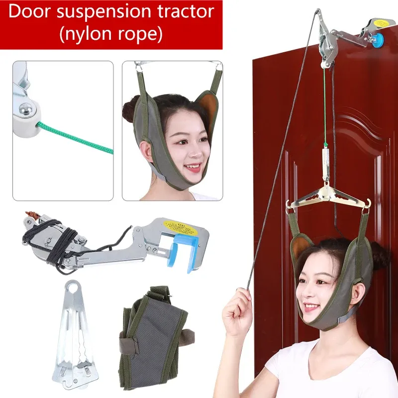 Kit de traction cervicale pour porte avec dispositif de massage du cou, civière d'ajustement chiropratique, masseur de nuque et relaxation 7