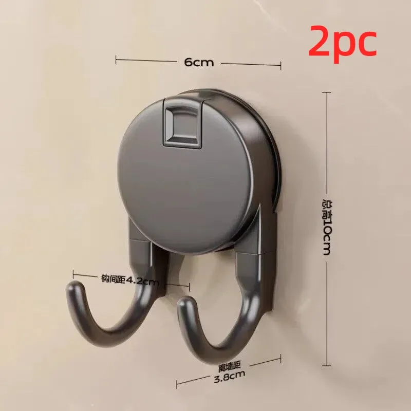 Crochet double à ventouse sans perçage pour salle de bain et cuisine, à forte charge 12