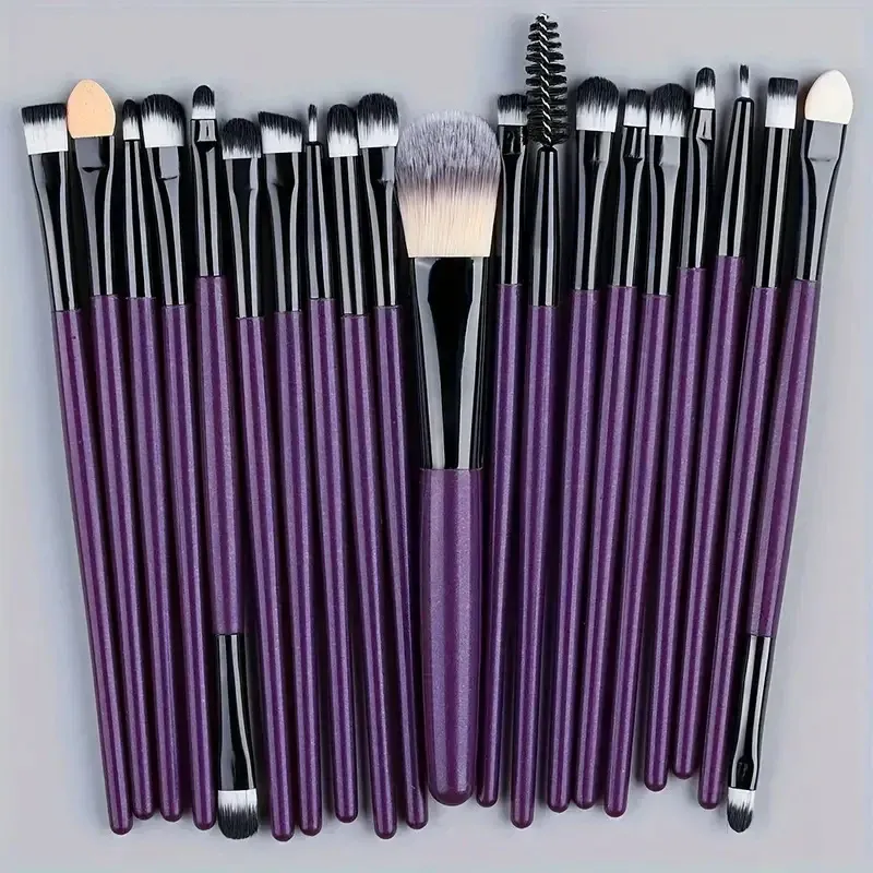Ensemble de pinceaux de maquillage synthétiques de qualité supérieure : fond de teint, poudre, blush et ombre à paupières (Kabuki) 15