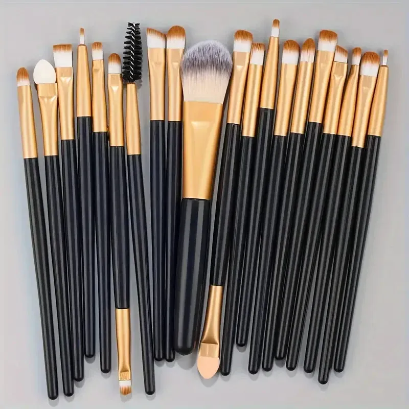 Ensemble de pinceaux de maquillage synthétiques de qualité supérieure : fond de teint, poudre, blush et ombre à paupières (Kabuki) 19
