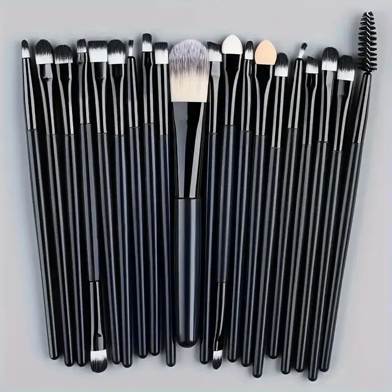 Ensemble de pinceaux de maquillage synthétiques de qualité supérieure : fond de teint, poudre, blush et ombre à paupières (Kabuki) 18