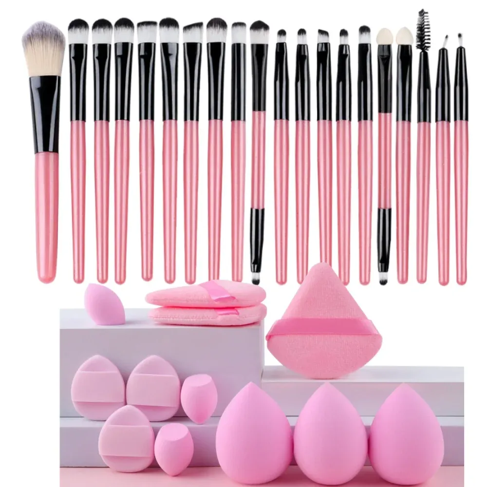 Ensemble de pinceaux de maquillage synthétiques de qualité supérieure : fond de teint, poudre, blush et ombre à paupières (Kabuki) 9