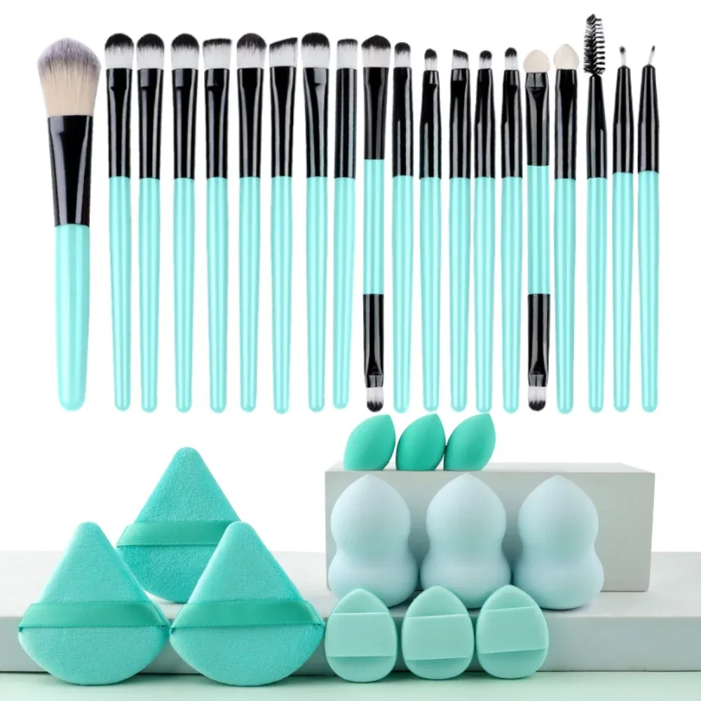 Ensemble de pinceaux de maquillage synthétiques de qualité supérieure : fond de teint, poudre, blush et ombre à paupières (Kabuki) 7