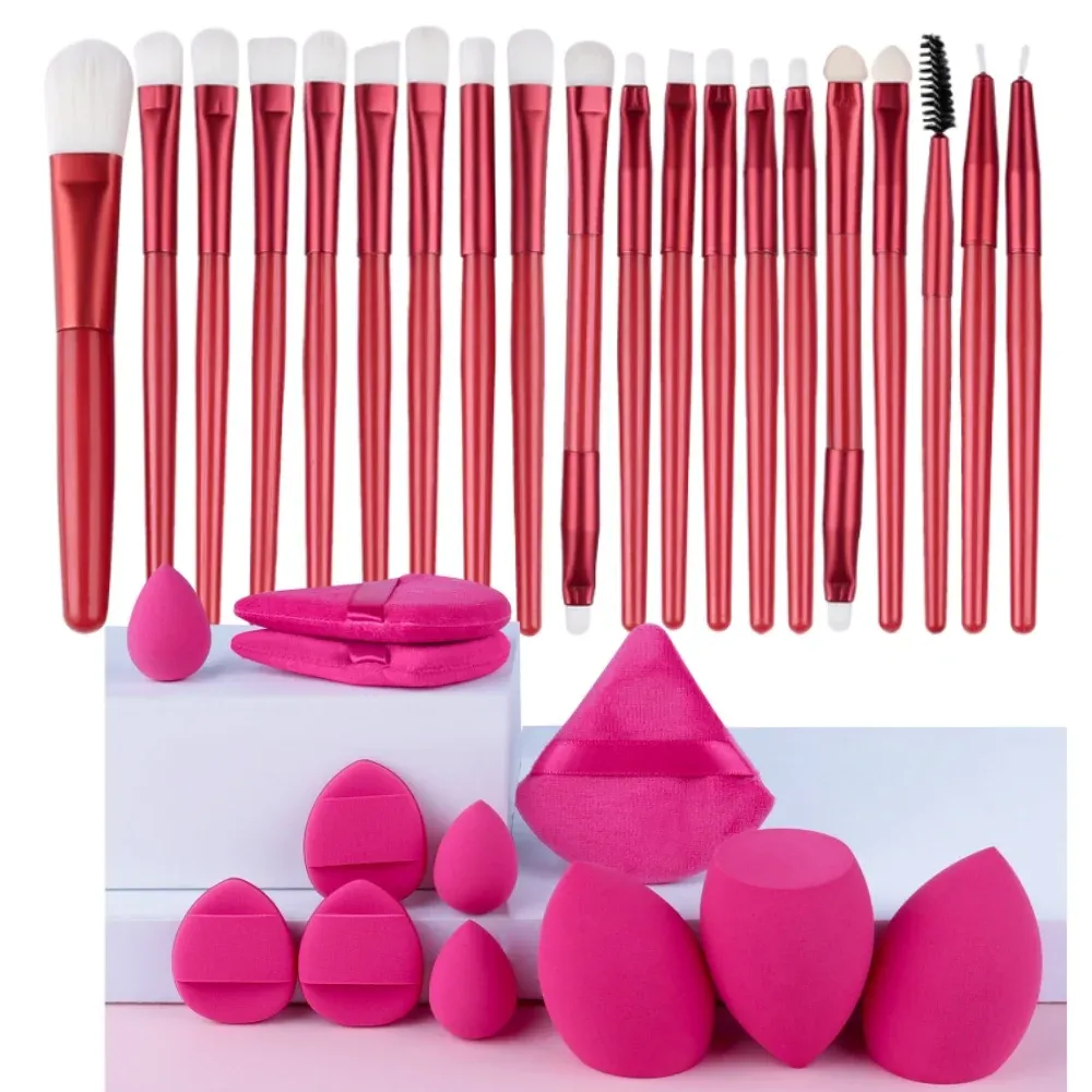 Ensemble de pinceaux de maquillage synthétiques de qualité supérieure : fond de teint, poudre, blush et ombre à paupières (Kabuki) 11