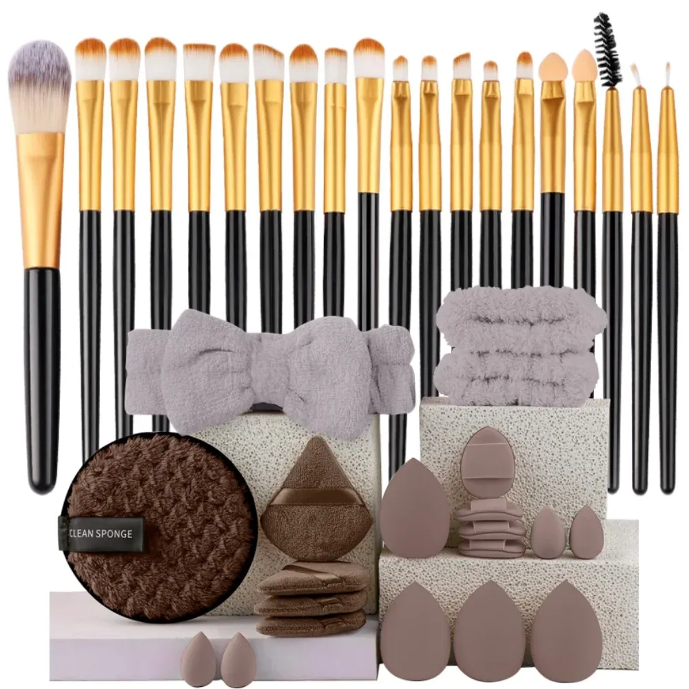 Ensemble de pinceaux de maquillage synthétiques de qualité supérieure : fond de teint, poudre, blush et ombre à paupières (Kabuki) 22