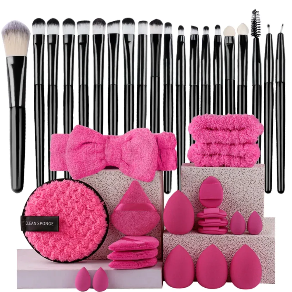 Ensemble de pinceaux de maquillage synthétiques de qualité supérieure : fond de teint, poudre, blush et ombre à paupières (Kabuki) 21