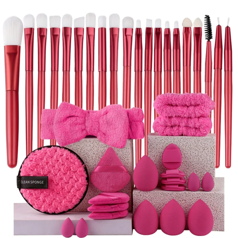 Ensemble de pinceaux de maquillage synthétiques de qualité supérieure : fond de teint, poudre, blush et ombre à paupières (Kabuki) 25