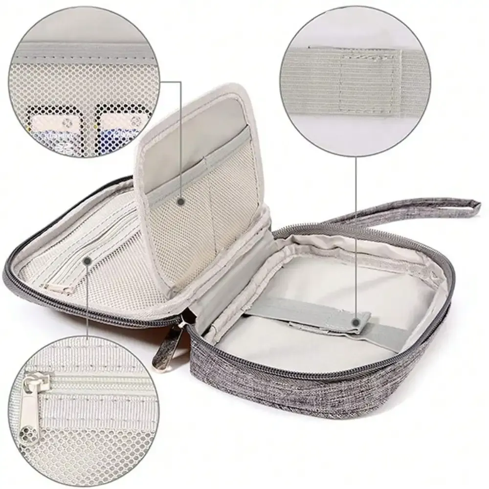 Pochette de rangement de voyage pour câbles, étui de transport pour accessoires électroniques, sac de rangement portable et étanche pour cordons, chargeurs et écouteurs 5