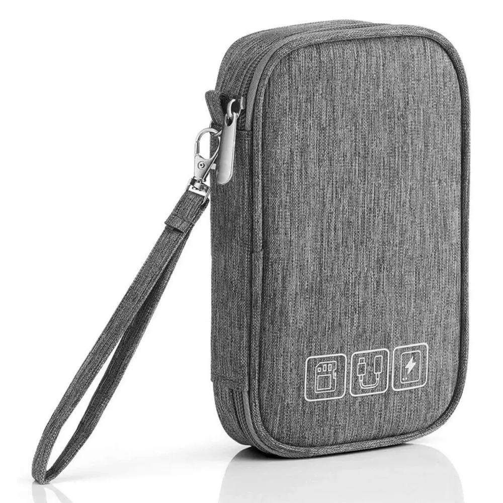 Pochette de rangement de voyage pour câbles, étui de transport pour accessoires électroniques, sac de rangement portable et étanche pour cordons, chargeurs et écouteurs 6