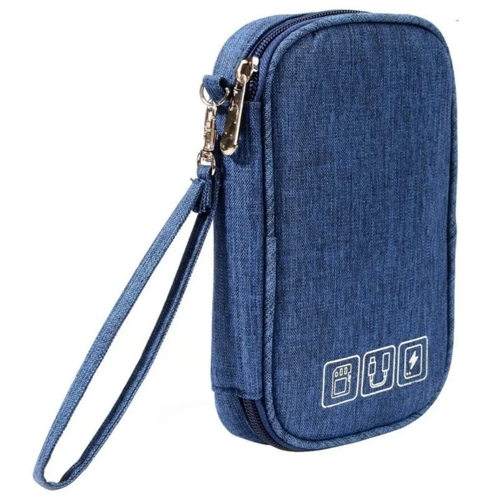 Pochette de rangement de voyage pour câbles, étui de transport pour accessoires électroniques, sac de rangement portable et étanche pour cordons, chargeurs et écouteurs 11
