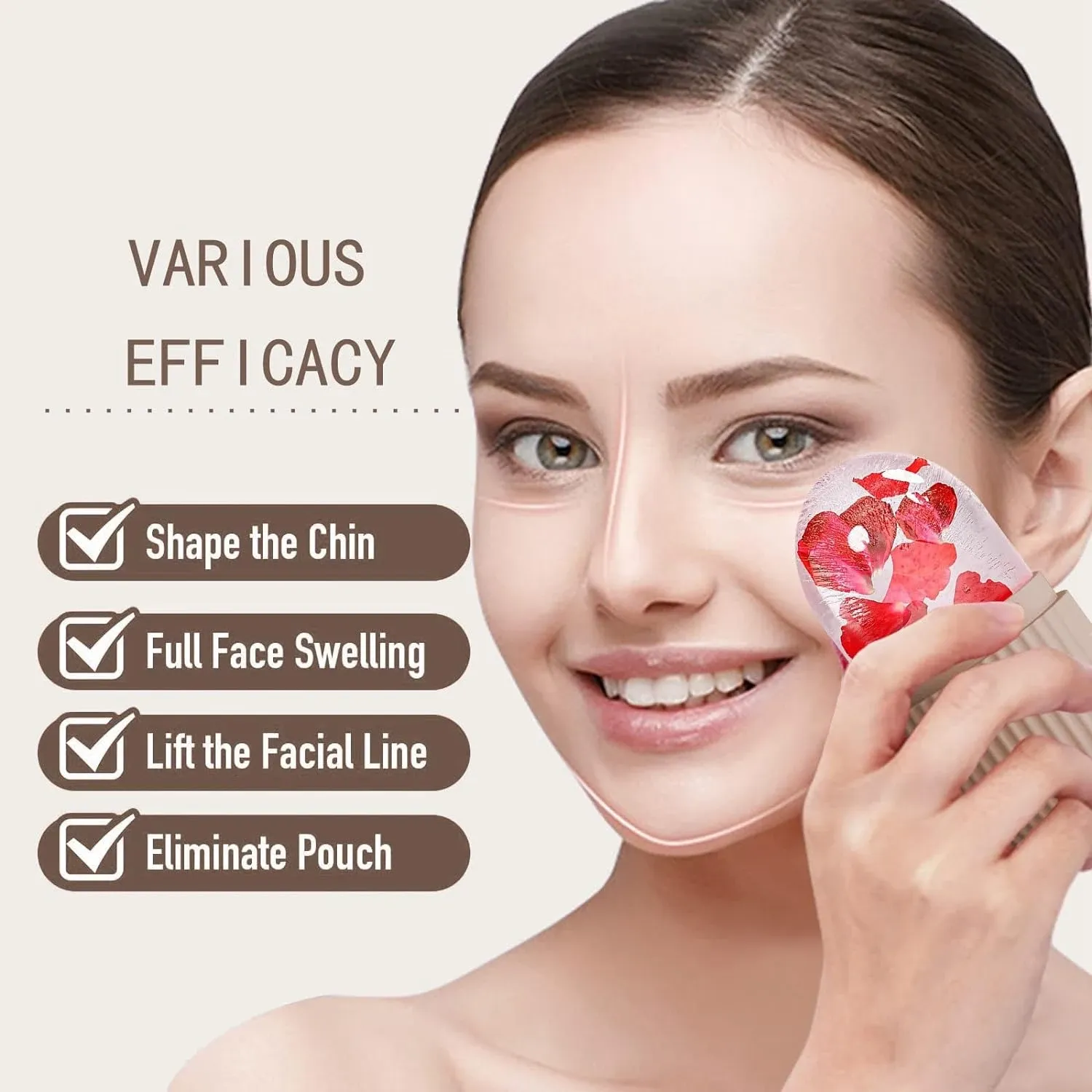 Rouleau de glace pour le visage, détail de finition
