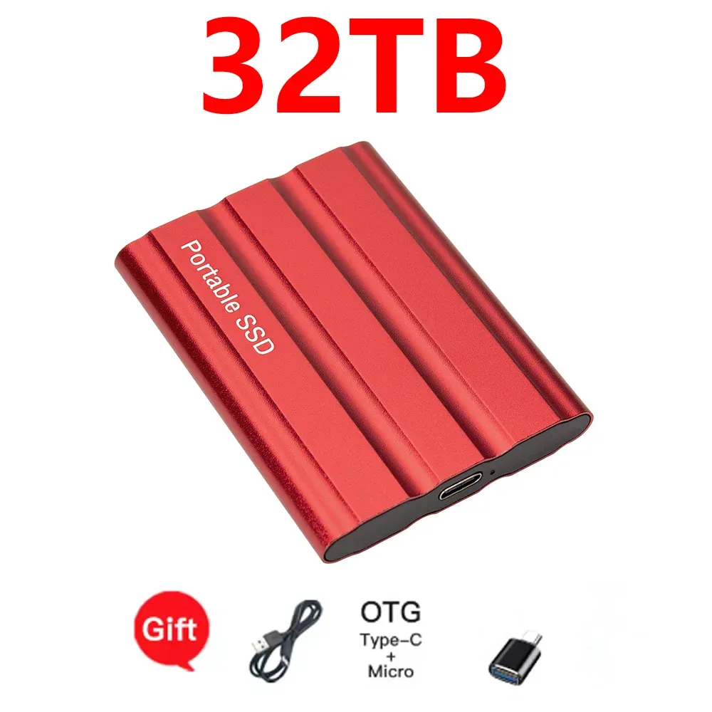 Disque SSD externe portable haute vitesse USB 3.1, compatible PC, ordinateur portable et téléphone 16