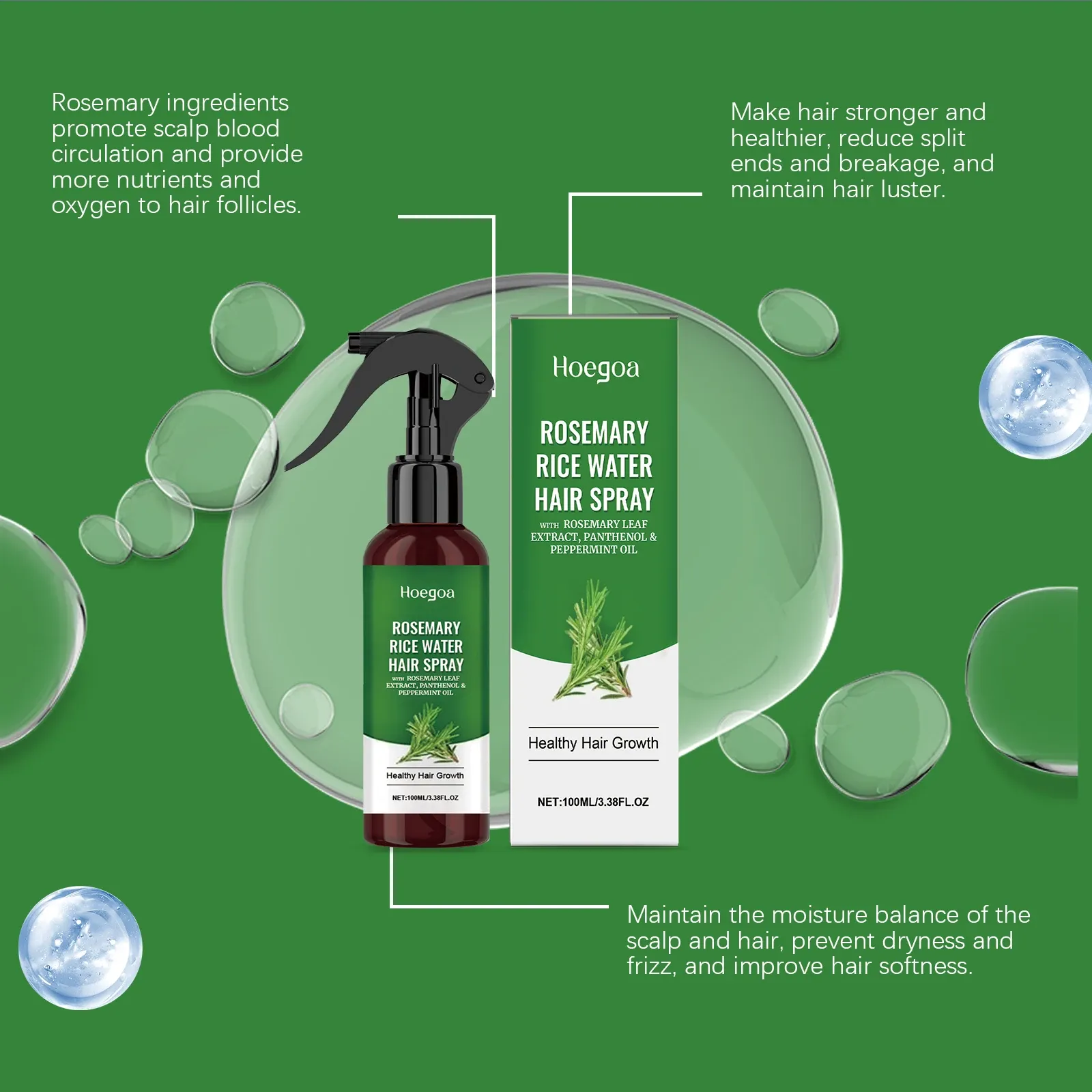 Spray de croissance capillaire en situation