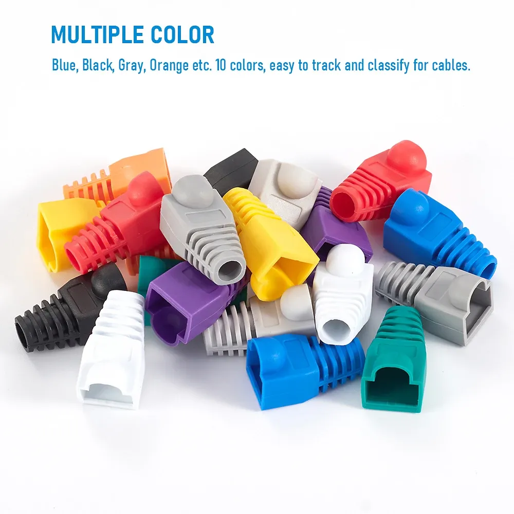 Capuchons de protection RJ45 CAT5E/CAT6 coloris assortis, bottes anti-traction pour câble Ethernet - Image 1