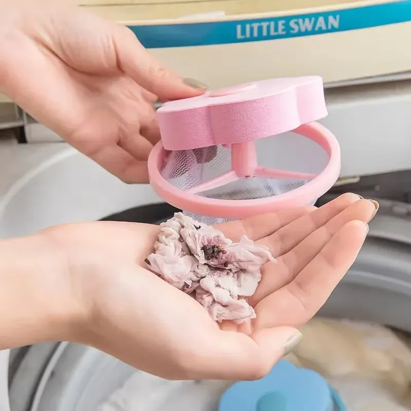 Boule à linge réutilisable en maille pour machine à laver, lot de 1 à 4 pièces, forme de fleur de prunier, capture les poils d'animaux 2