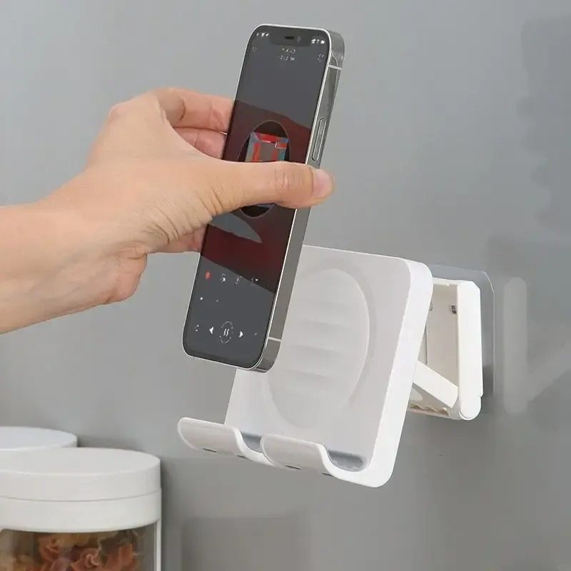 Support mural étanche pour téléphone, réglable et auto-adhésif, pour douche et salle de bain 4