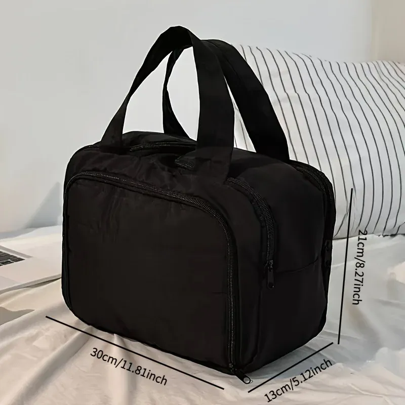 Trousse de maquillage de voyage grande capacité avec poignée, organisateur multi-compartiments pour cosmétiques 6