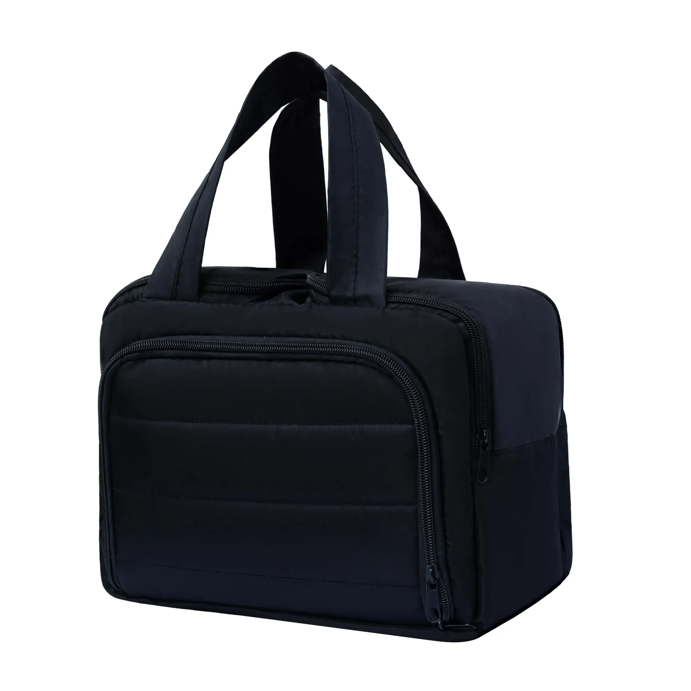 Trousse de maquillage de voyage grande capacité avec poignée, organisateur multi-compartiments pour cosmétiques 10