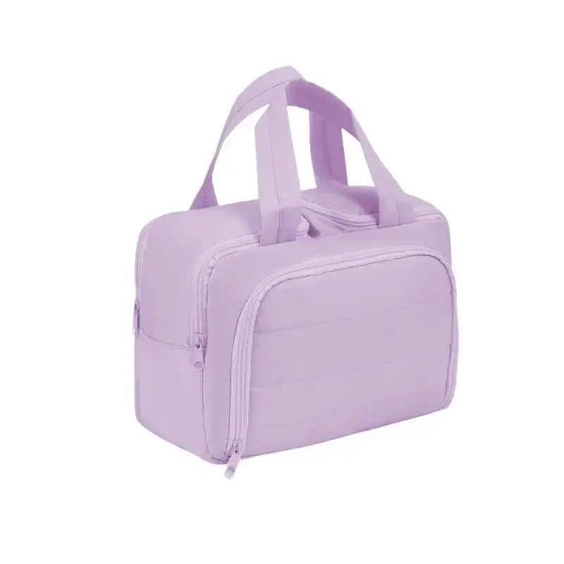Trousse de maquillage de voyage grande capacité avec poignée, organisateur multi-compartiments pour cosmétiques 9