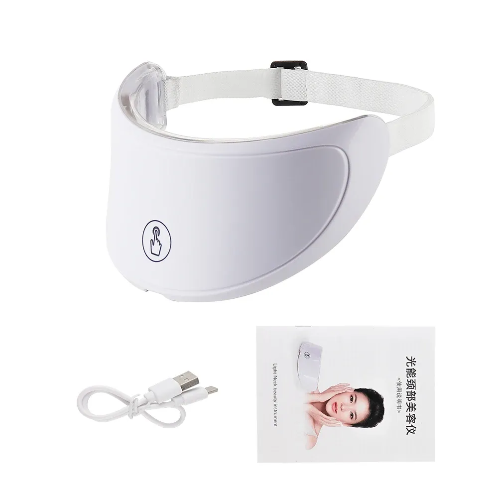 Appareil de soin LED pour le visage et le cou à 7 couleurs, masque photonique et masseur de peau 7