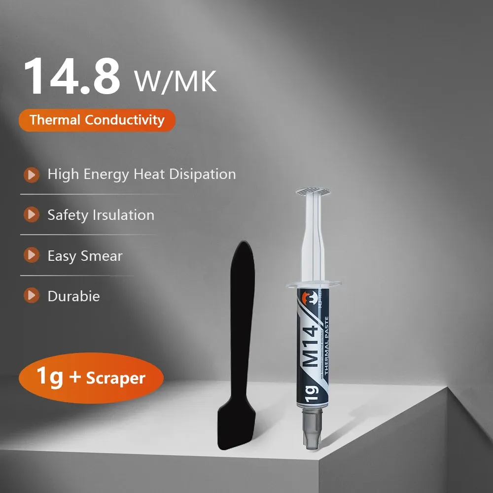 Pâte thermique MJ-TECH 12,4W 14,8W, graisse thermique conductrice haute performance pour refroidisseur CPU, GPU, PS5, ordinateur portable et PC gaming 12