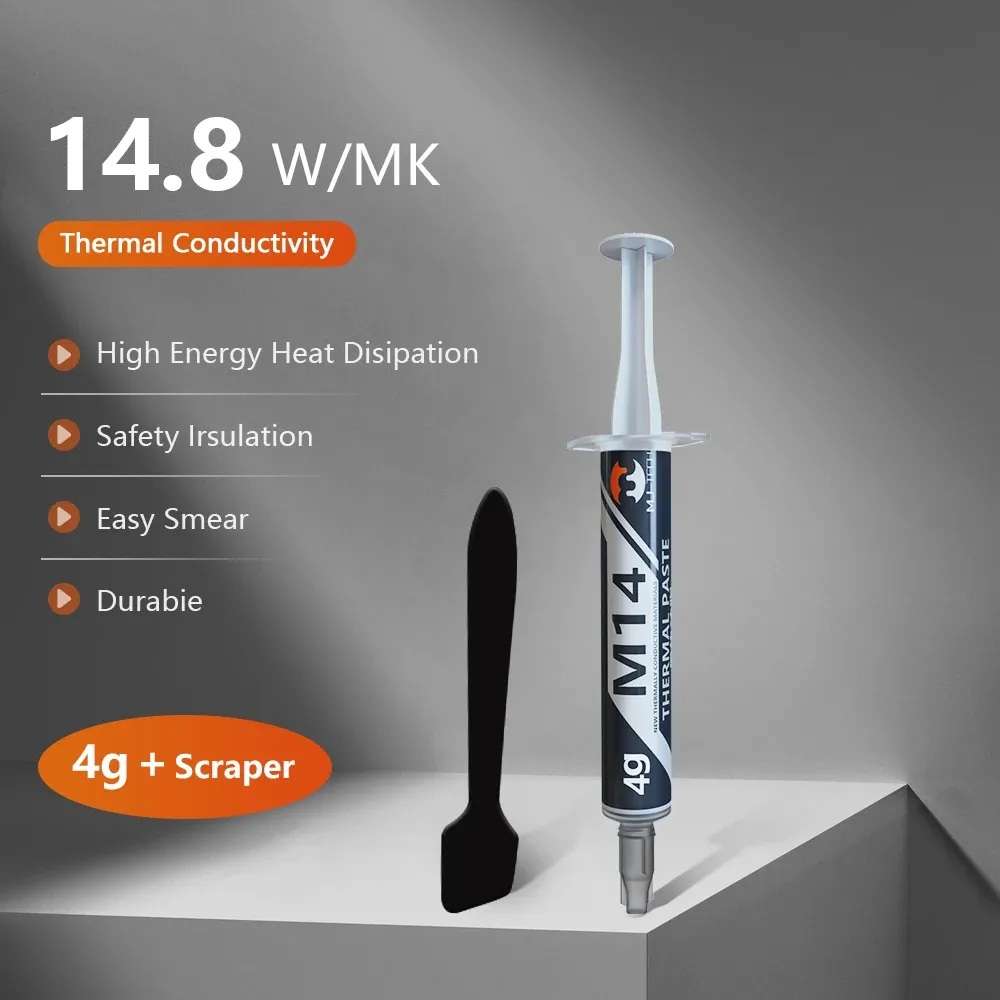 Pâte thermique MJ-TECH 12,4W 14,8W, graisse thermique conductrice haute performance pour refroidisseur CPU, GPU, PS5, ordinateur portable et PC gaming 13