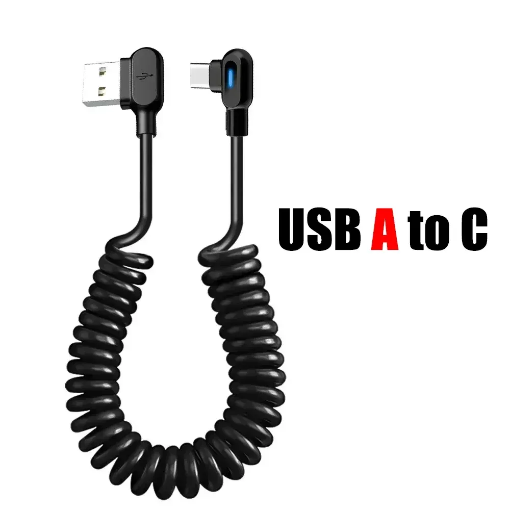 Câble USB-C coudé et extensible, détail du connecteur